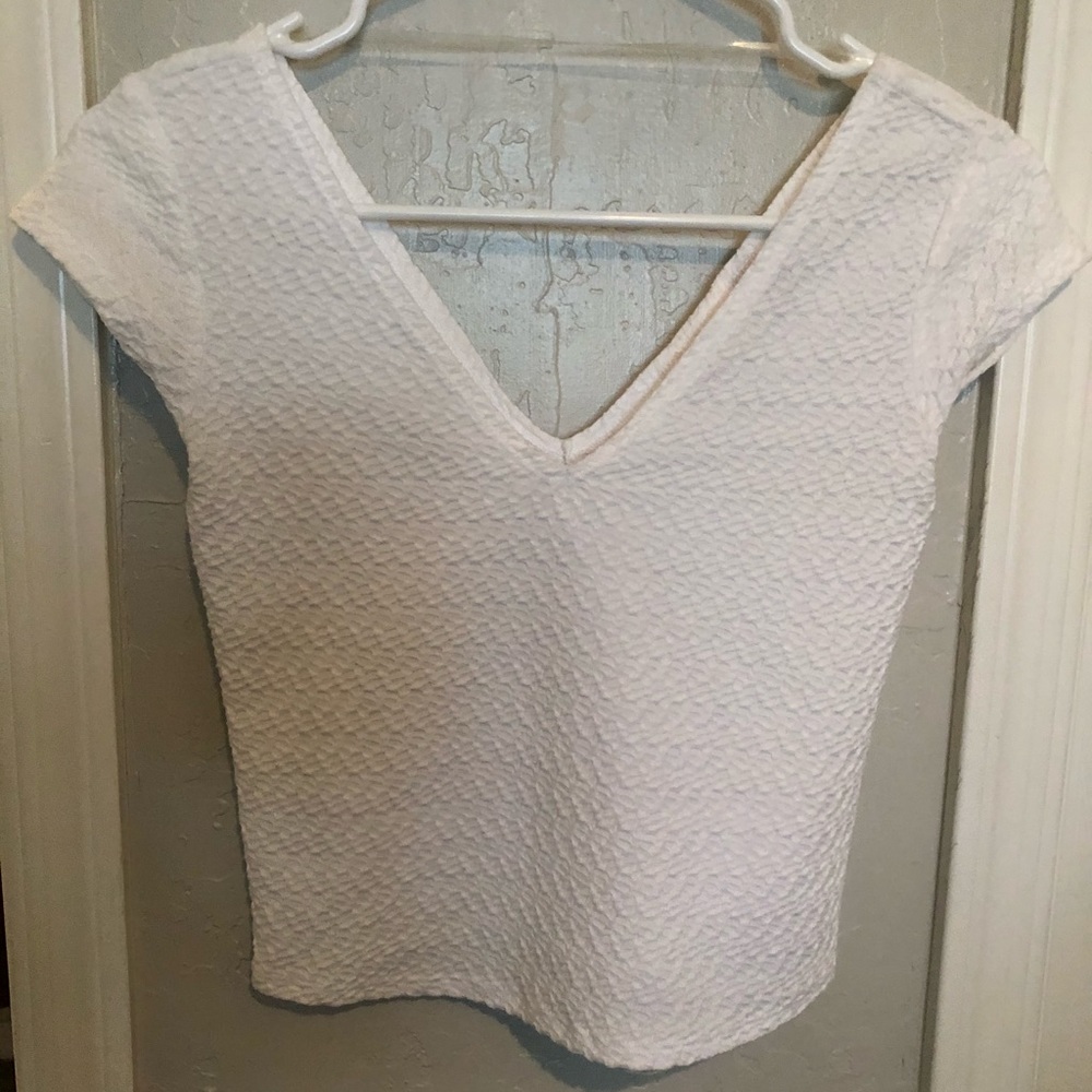 White ribbed crop top